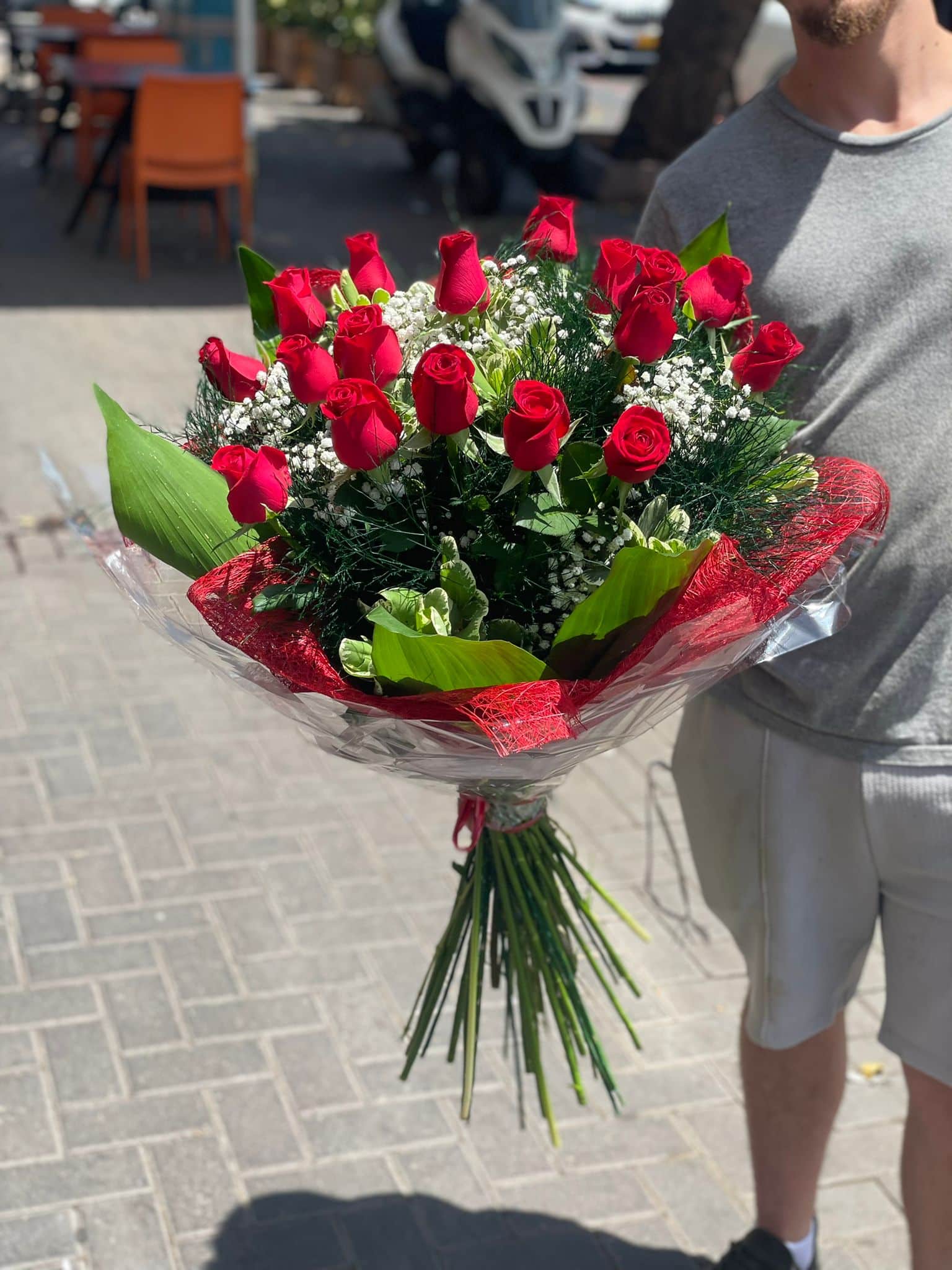 זר ורדים אריזת קוקוס